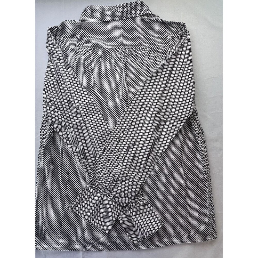J Crew Womens Black White Button Up Long Sleeve Blouse Size 6 - Picture 6 of 7
